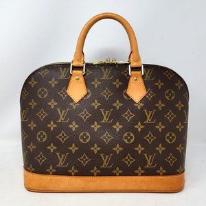 Louis Vuitton Alma PM Monogram Canvas Leather Hand Bag Authentic FL0033